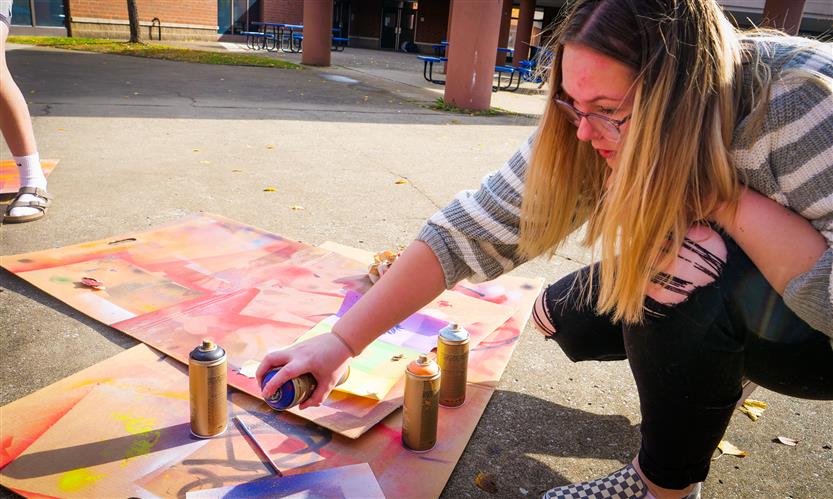 Students make art projects
